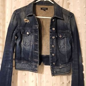 Bebe distressed demin jacket